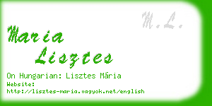 maria lisztes business card